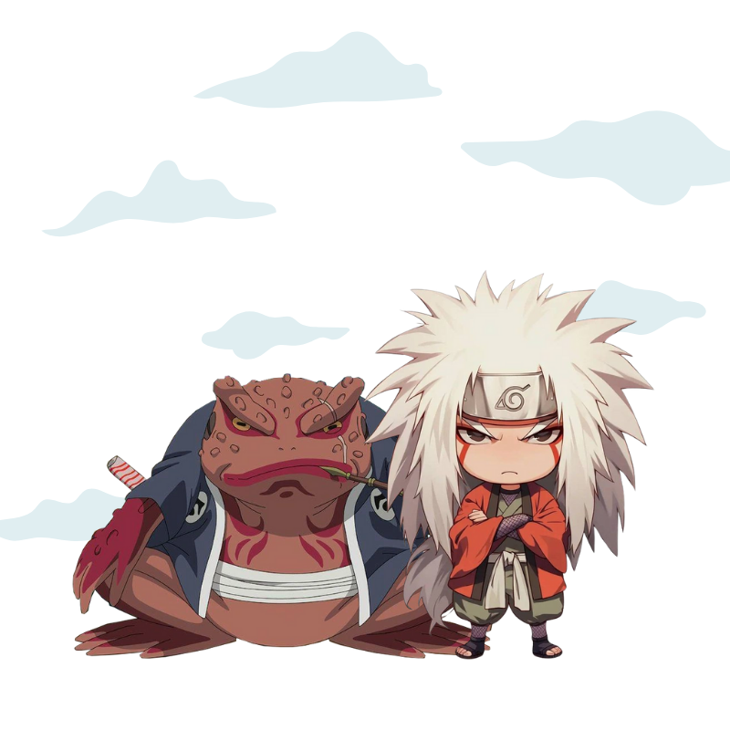 Jiraiya and Gamabunta (chibi style) Tumbler