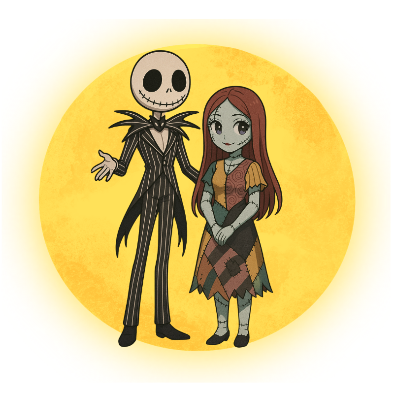 Jack and Sally (chibi style) Tumbler