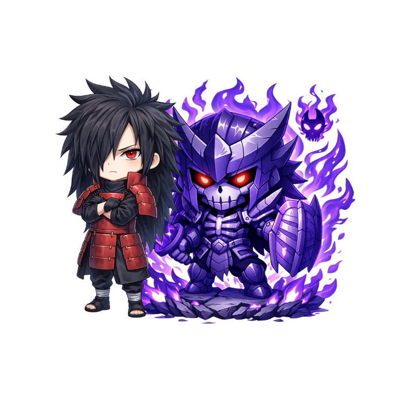 Madara Uchiha and Susanoo (chibi style) Tumbler