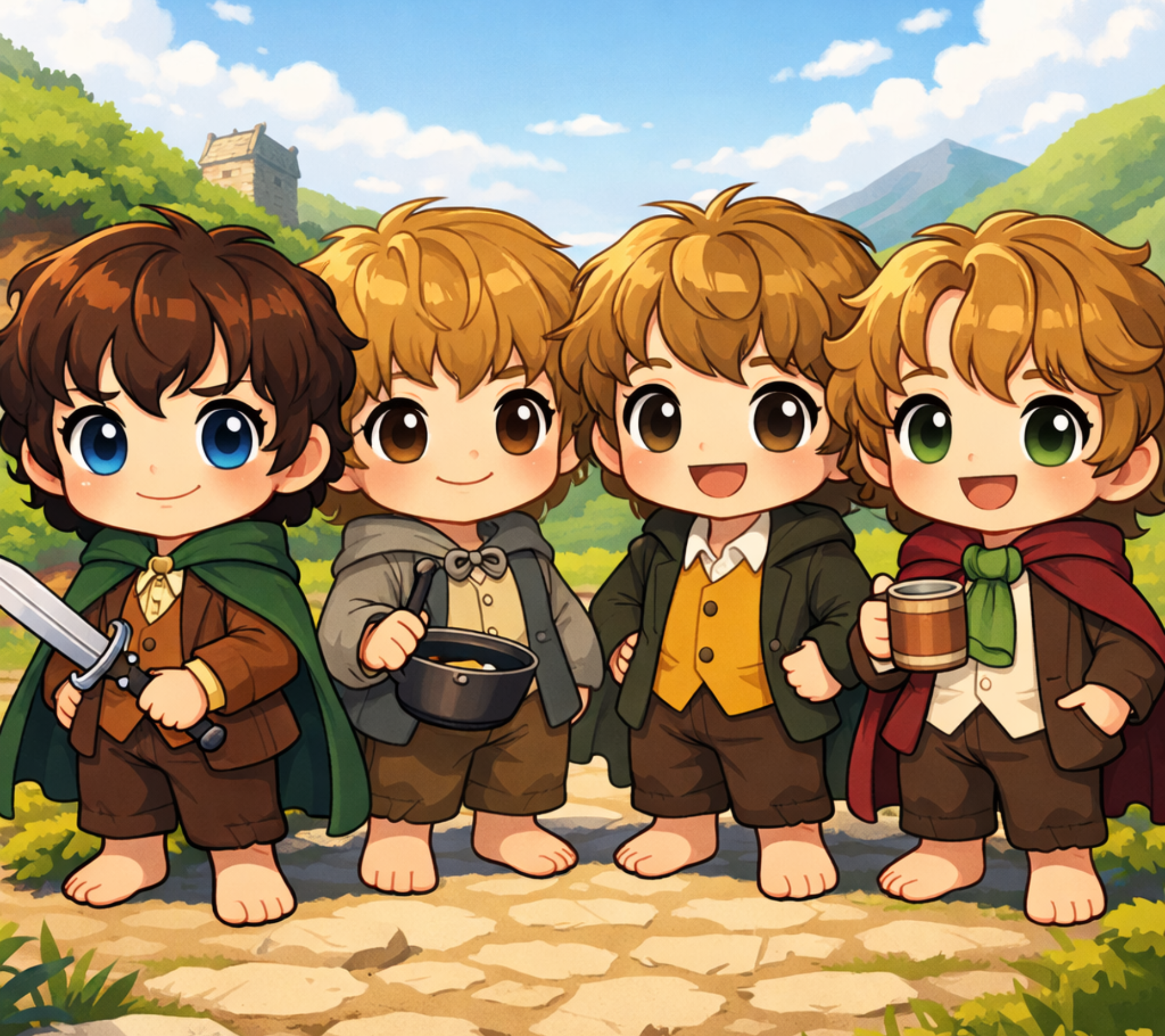 Hobbits (chibi style) Tumbler